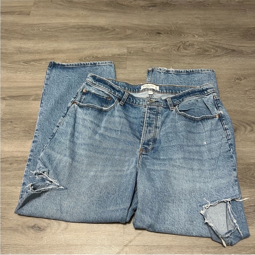 Abercrombie Curve Love 90s Baggy Low Rise Jeans Size 14S